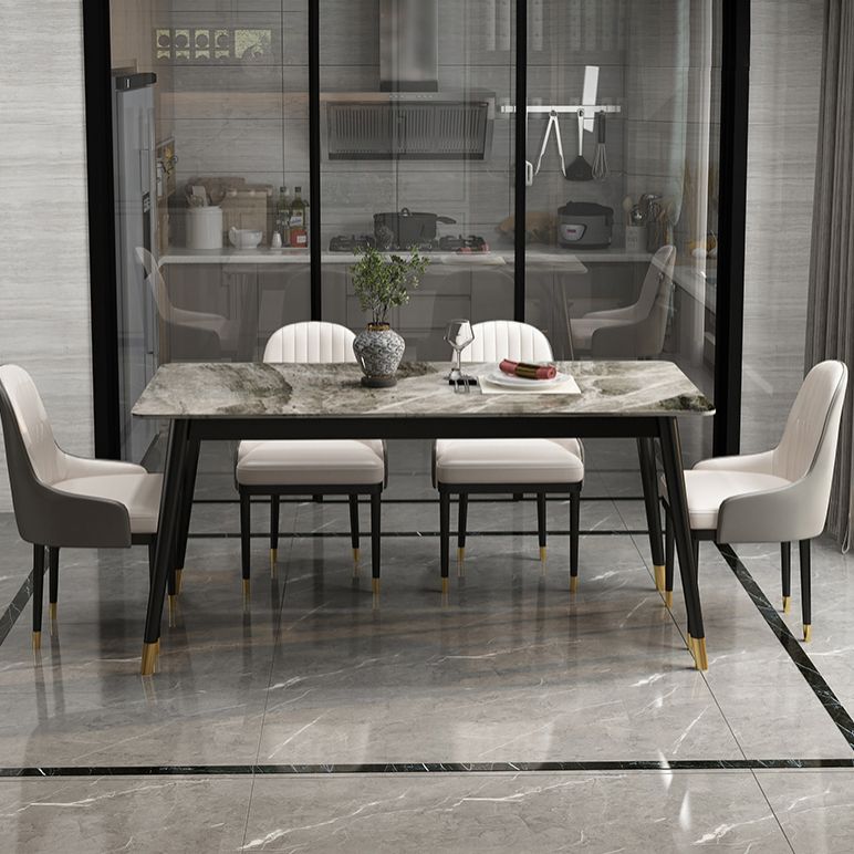 Glam 1/5/7 Pieces Dining Set Rectangle Dining Table Set for Home Use Clearhalo 'Dining Room Sets' 'Dining Tables & Seating' 'dining_room_set' 'furn' 'furn_dining_room_set' 'Furniture' 'furniture_dining_room_set' 'Kitchen & Dining Furniture' 'kitchen&dining_furn' 'kitchen' 1200x1200_6f95e455-a9e2-4f26-97f2-30fba40764b4