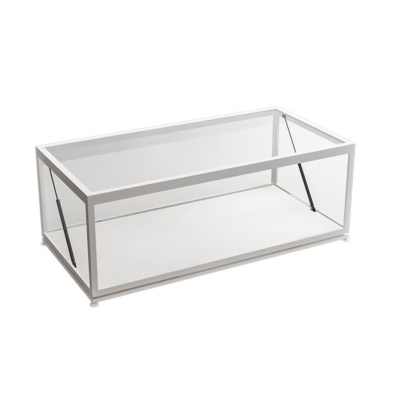 Glass Top Coffee Cocktail Table Block/4 Legs Contemporary Trunk Storage Clearhalo 'Coffee & Accent Tables' 'Coffee Tables' 'coffee_tables' 'furn' 'furn_coffee_tables' 'Furniture' 'Living Room Furniture' 1200x1200_6f975249-17d7-4d83-b55e-1c115cefd791