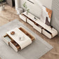 Wooden Coffee or End Table with Storage Drawers Contemporary Abstract
