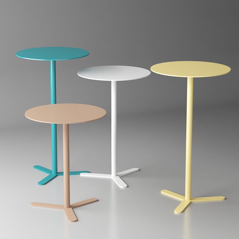 Mid-Century Metal Side End Table Pedestal Corner Table for Living Room