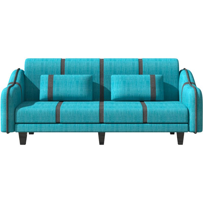 Contemporary Sleeper with 2 Pillows and Six Black Legs for Apartment Clearhalo 'furn' 'furn_sofas' 'Furniture' 'Living Room Furniture' 'Sofa' 'sofas' 1200x1200_6f9e97f4-c38f-420a-b37e-6fc3a02bb205