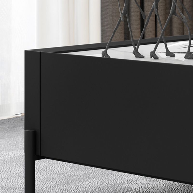 4 gambe caffè o tavolo da tavolo da end con cassetti di stoccaggio rettangolo