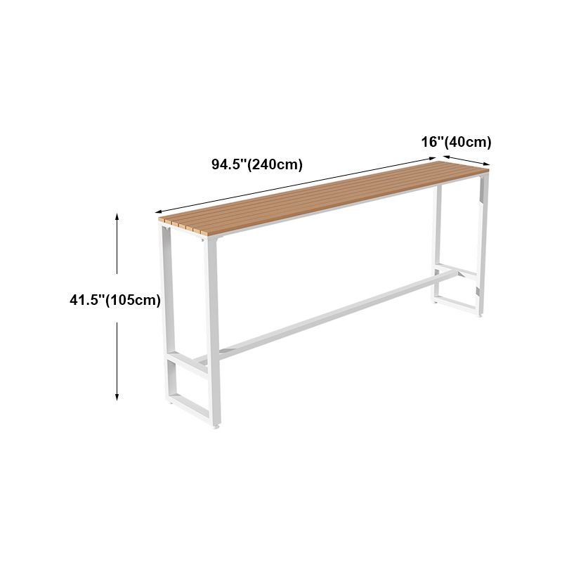 White Modern Pub Height Dining Table Outdoor Wood Footrest Bar Height Cocktail Table Clearhalo 'Bar Furniture' 'Bar Tables' 'bar_tables' 'furn' 'furn_bar_tables' 'Furniture' 'furniture_bar_tables' 'Kitchen & Dining Furniture' 'kitchen&dining_furn' 'kitchen' 1200x1200_6f9ed0ae-6849-4510-9a21-265f3eceeea0