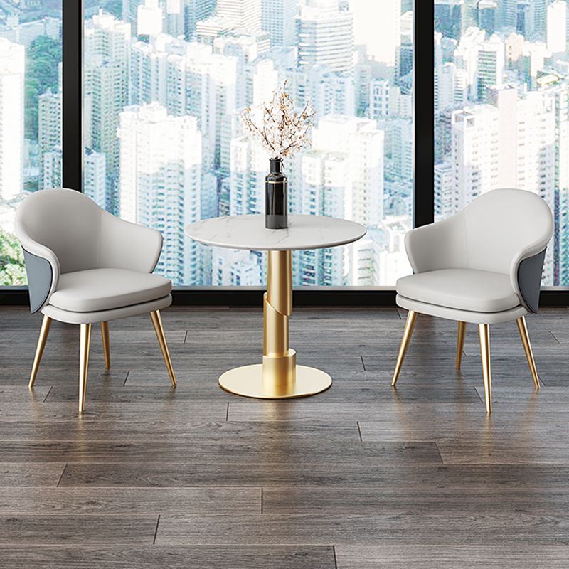 Traditional Luxury Dining Table Sintered Stone Round Table for Dining Room