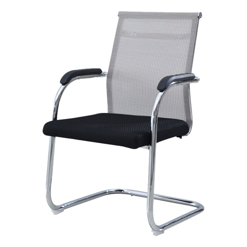 Chaise de bureau à cadre argenté sans fauteuil AirGrid pénible avec respirabilité