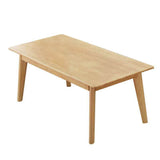 Solid Wood 4 Legs Coffee Table Nordic 17.7" High Cocktail Table