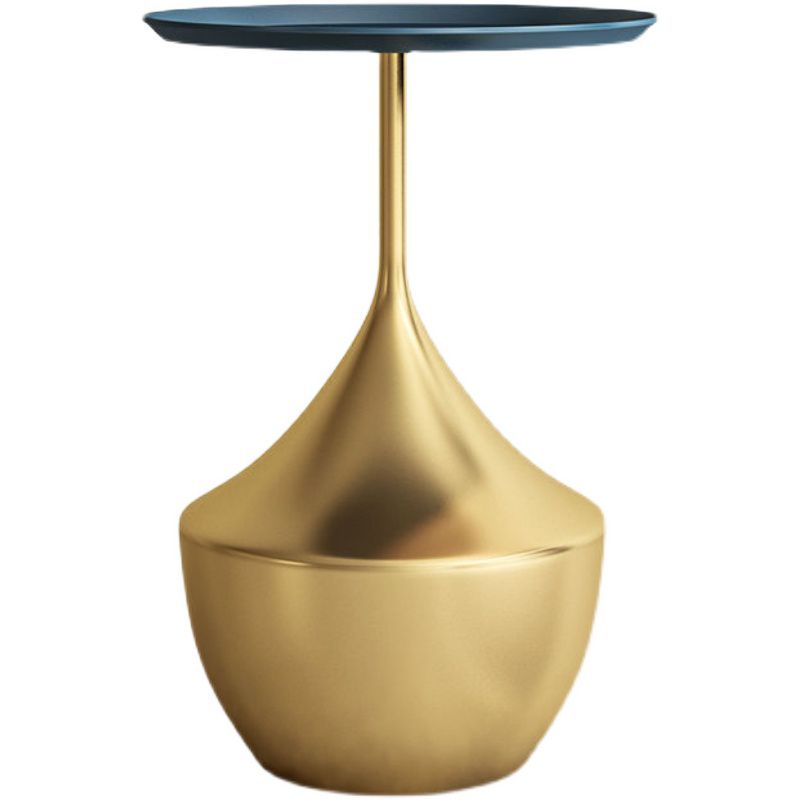 Modern Single Pedestal Base Solid Color Metal Round End Table Clearhalo 'Coffee & Accent Tables' 'End & Side Tables' 'end_side_tables' 'furn' 'furn_end_side_tables' 'Furniture' 'Living Room Furniture' 1200x1200_6fa2a838-96d6-4ebe-bee3-601536ec6cdb