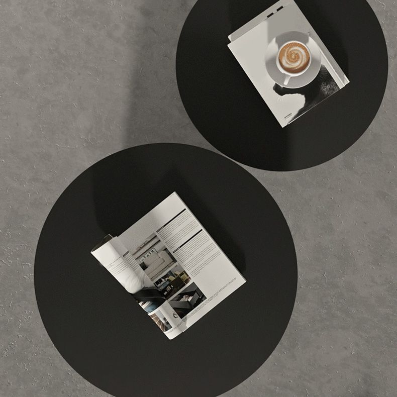 Iron 2 Piece Bunching Tables with Round Top and Pedestal Base Clearhalo 'Coffee & Accent Tables' 'Coffee Tables' 'coffee_tables' 'furn' 'furn_coffee_tables' 'Furniture' 'Living Room Furniture' 1200x1200_6fa41682-1ce1-474f-b2d9-1352365e34e9