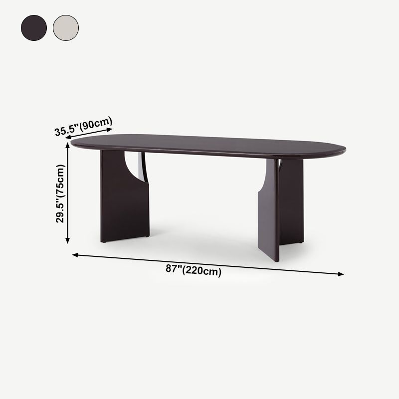 Modern Indoor Wood Table for Restaurant Oval Dining Table with Double Pedestal Base Clearhalo ' dining_table' 'Dining Tables & Seating' 'Dining Tables' 'furn' 'furn_dining_table' 'Furniture' 'furniture_dining_table' 'Kitchen & Dining Furniture' 'kitchen&dining_furn' 'kitchen' 'kitchen_dining_table' 1200x1200_6fa4b621-4ac0-4a79-b0bd-9b4d95a77a02