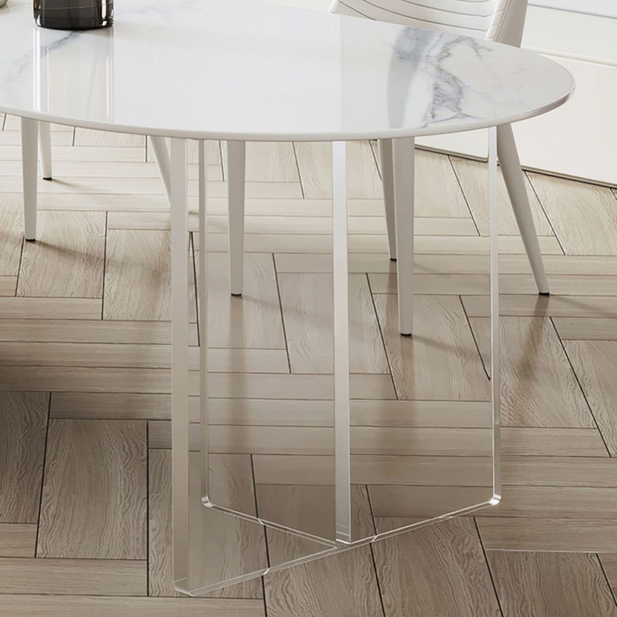 Modern 1/2/3/4/5 Pieces Dining Set Rectangle Acrylic Dining Table Set Clearhalo 'Dining Room Sets' 'Dining Tables & Seating' 'dining_room_set' 'furn' 'furn_dining_room_set' 'Furniture' 'furniture_dining_room_set' 'Kitchen & Dining Furniture' 'kitchen&dining_furn' 'kitchen' 1200x1200_6fa53863-252d-47c8-8854-6f523e4498ca