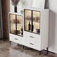 Contemporary Display Stand Faux Wood Storage Cabinet for Dining Room