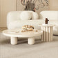 Mesa de centro individual redonda de madera maciza con pedestal contemporáneo/4 patas