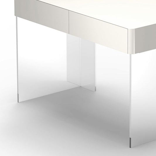 Contemporary Engineered Wood Writing Desk Acrylic Desk with 2 Drawers Clearhalo 'furn' 'furn_office_desk' 'Furniture' 'Office Desks' 'Office Furniture' 'office_desk' 1200x1200_6fa7dfc7-a304-4c82-9702-895219e6ed32