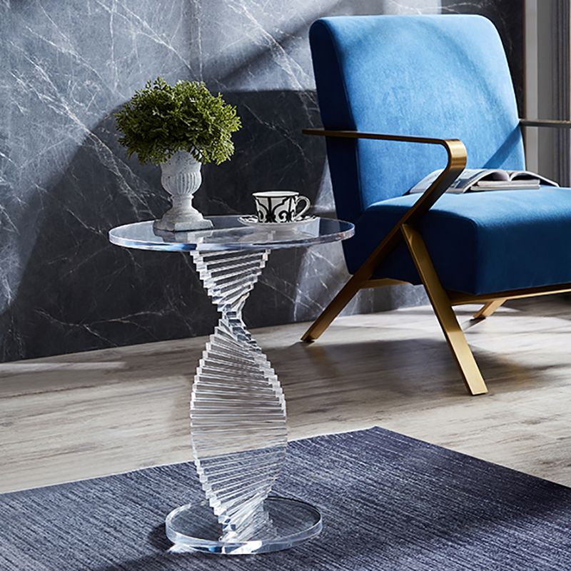 Tavolo laterale glam largo 18 "Piedistale acrilico Clear Accent Table