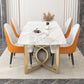 Ensemble de salle à manger rectangulaire luxueux, ensemble de Table de dinette en pierre frittée, 1/4/5/7 pièces