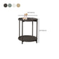 Contemporary Nightstand Metal Legs Included Night Table with 2 Shelves