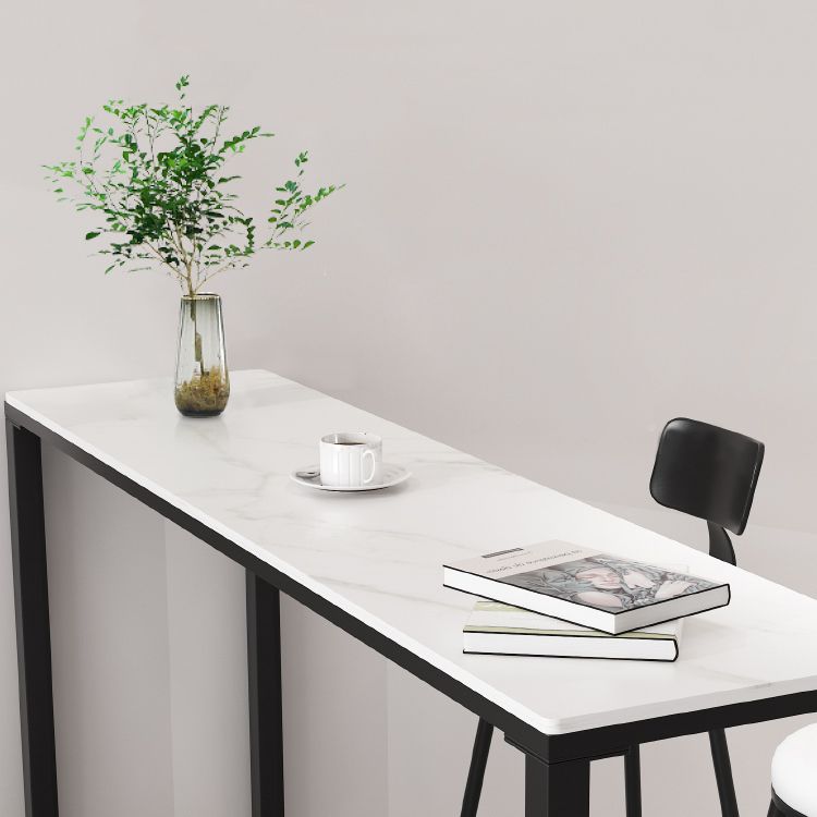 1/3/5 Pieces Modern Rectangle Sintered Stone Counter Table with High Stools