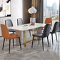 Modern Style Metal Dining Chair Armless PU Leather Side Chair for Home Use