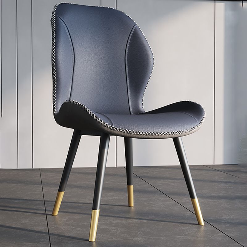 Scandinavian Style Wingback Side Chair Leather Dining Armless Chairs for Kitchen Clearhalo ' kitchen&dining_furn' 'Dining Chairs' 'Dining Tables & Seating' 'dining_chair' 'furn' 'furn_dining_chair' 'Furniture' 'furniture_dining_chair' 'Kitchen & Dining Furniture' 'kitchen' 1200x1200_6faba256-b03d-4ccb-8b9a-d30876cbc335