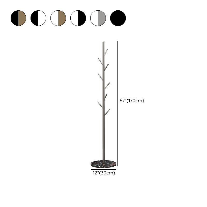 Moderna estante de abrigo Marble Bottom Metal Entry Hall Arbel con ganchos de abrigo