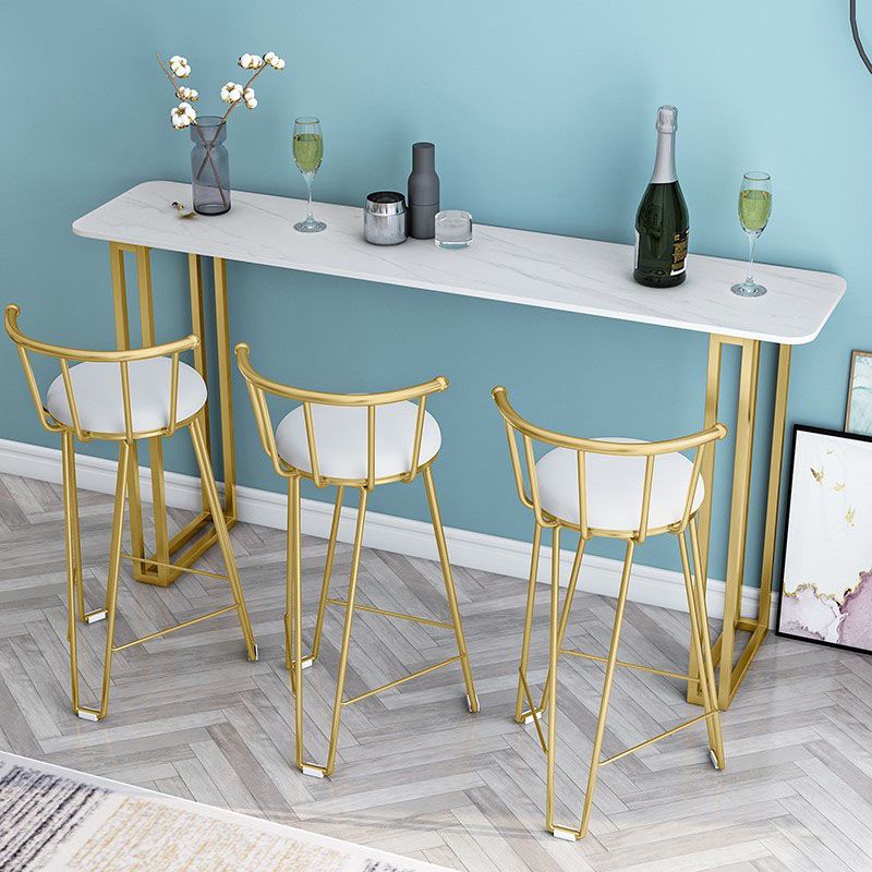 Glam Style Bar Table Set 1/4/7 Pieces Stone Rectangle Counter Table Set for Dining Room Clearhalo 'Bar Furniture' 'furn' 'furn_home_bar_bar_sets' 'Furniture' 'Home Bars & Bar Sets' 'home_bar_bar_sets' 'Kitchen & Dining Furniture' 1200x1200_6fad20a0-9571-4b89-99c7-d75a978ca3da