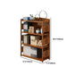 Modern Bamboo Closed Back Shelf Bookcase Floor Brown Book Shelf for Study Room