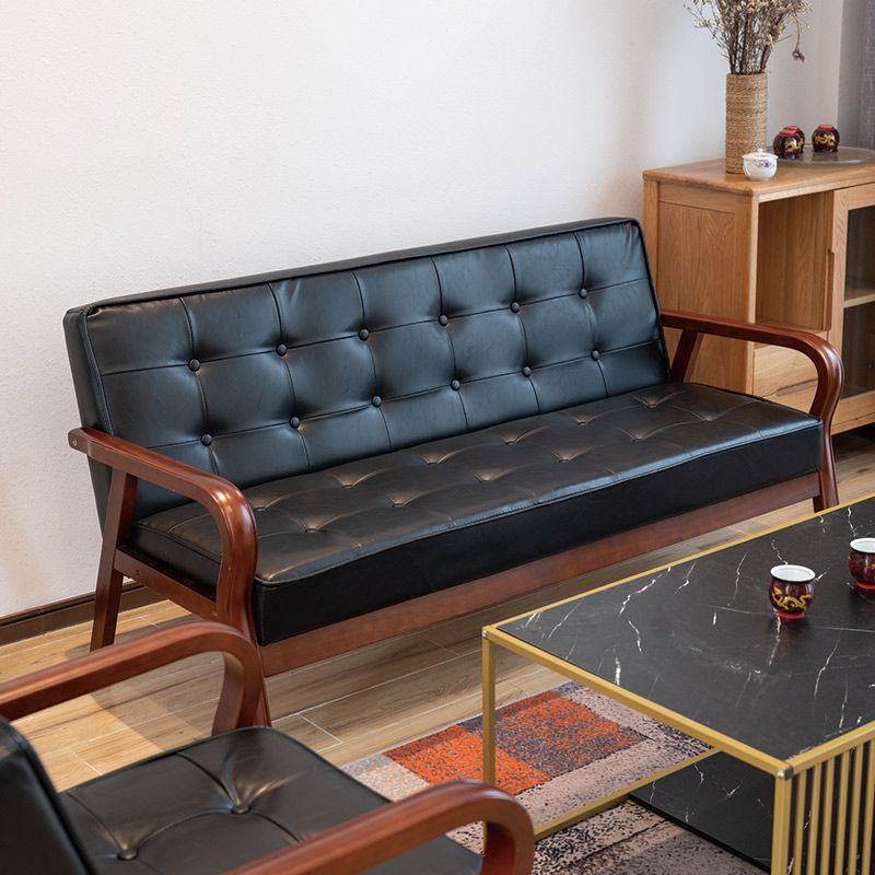 フェイクレザーソファ29.53 "ハイミッドセンチュリーモダンスクエアソファ