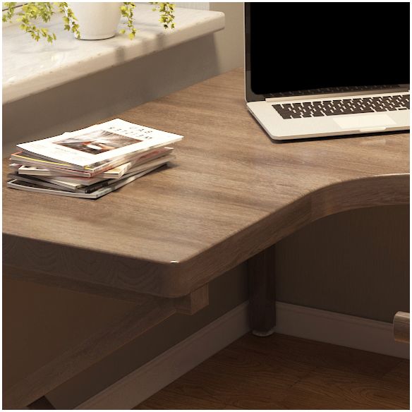 Mesa de oficina de escritura de madera de estilo moderno con 3 leges en marrón