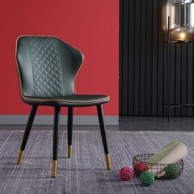 Indoor Scandinavian Side Chair Metal Upholstered Wingback Dining Room Chair Clearhalo ' kitchen&dining_furn' 'Dining Chairs' 'Dining Tables & Seating' 'dining_chair' 'furn' 'furn_dining_chair' 'Furniture' 'furniture_dining_chair' 'Kitchen & Dining Furniture' 'kitchen' 1200x1200_6fb44dc7-ddf2-4153-8ff8-5f8702fb91a1