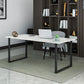 Rectangular Office Desk with Metal Legs Marble Mirrored Writing Desk Clearhalo 'furn' 'furn_office_desk' 'Furniture' 'Office Desks' 'Office Furniture' 'office_desk' 1200x1200_6fb5a8b5-e78e-46f9-888a-44cdcfe7d351