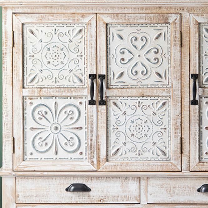 Industrial Wooden Accent Cabinet with Wooden Legs and Doors Cabinet