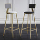 Nordic Armless Backrest Counter Stool Steel Cafe Bar Stool with Velvet Cushion and Pedal Clearhalo 'Bar Furniture' 'Bar Stools' 'bar_stools' 'furn' 'furn_bar_stools' 'Furniture' 'furniture_bar_stools' 'Kitchen & Dining Furniture' 1200x1200_6fb6ddc5-e7da-45c1-961b-28324128c0f0
