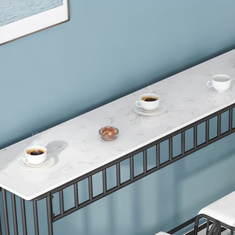 Industrial Rectangle Bistro Bar Desk Faux Marble Bistro Table for Indoor Clearhalo 'Bar Furniture' 'Bar Tables' 'bar_tables' 'furn' 'furn_bar_tables' 'Furniture' 'Kitchen & Dining Furniture' 1200x1200_6fb7495b-3ef6-4781-9a47-3904e108023d