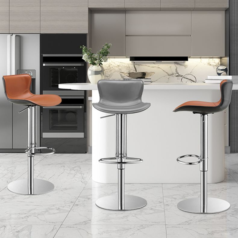 Leer verstelbare Bar Stool Glam Backlest Teller voor Bristol