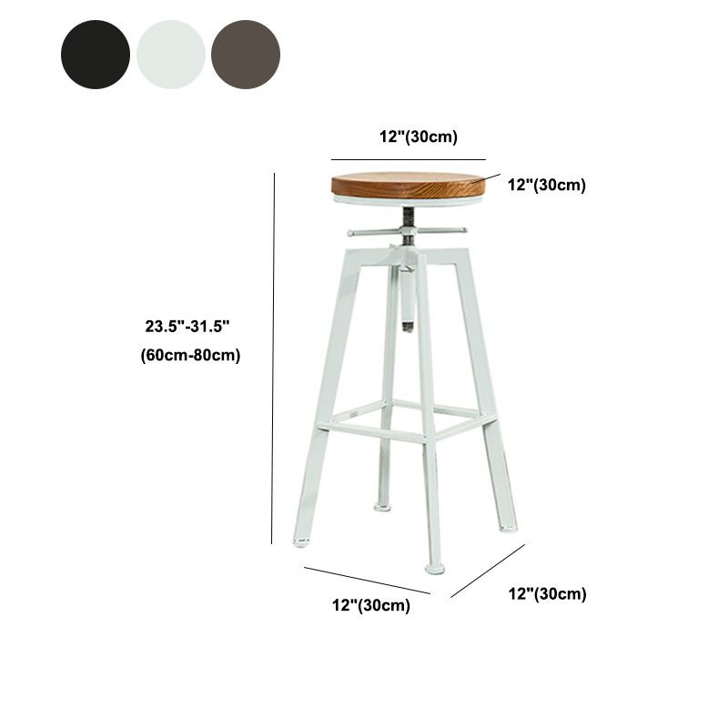 Armless Rotatable Bar Chair Modern Round Seat Bar Stool with Metal Footrest Clearhalo 'Bar Furniture' 'Bar Stools' 'bar_stools' 'furn' 'furn_bar_stools' 'Furniture' 'Kitchen & Dining Furniture' 1200x1200_6fb99e08-e201-4d76-aa05-7dcda492f5e0