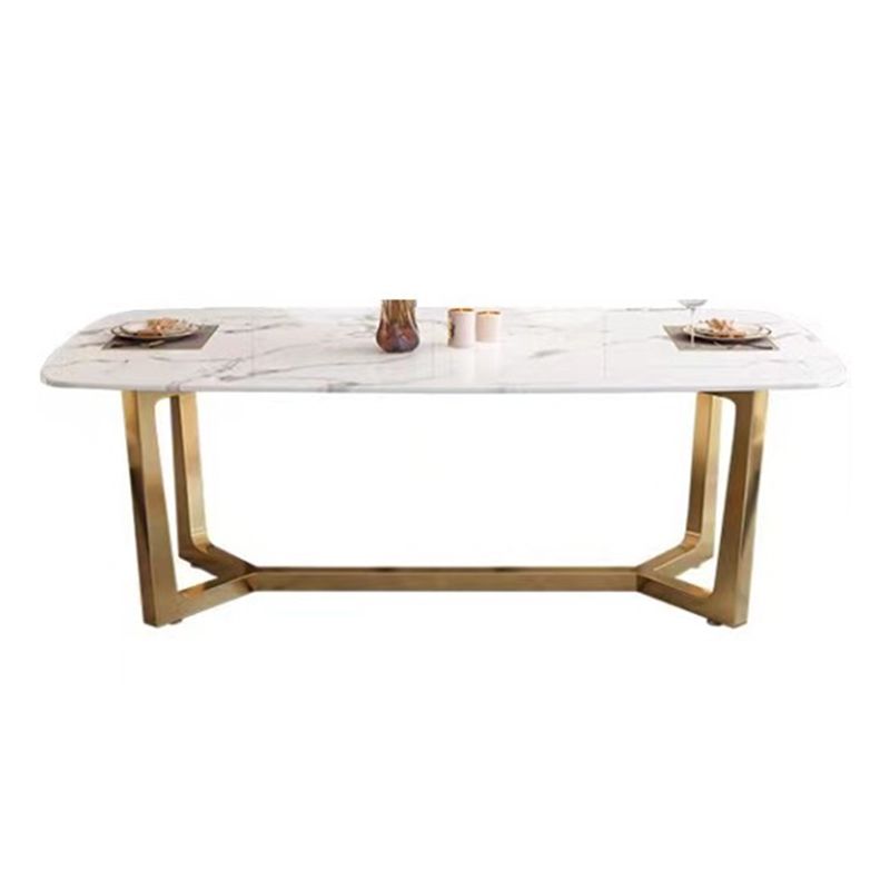 Ensemble de table à manger en marbre 1/2/7 PCS Table à manger rectangulaire avec chaises de bras