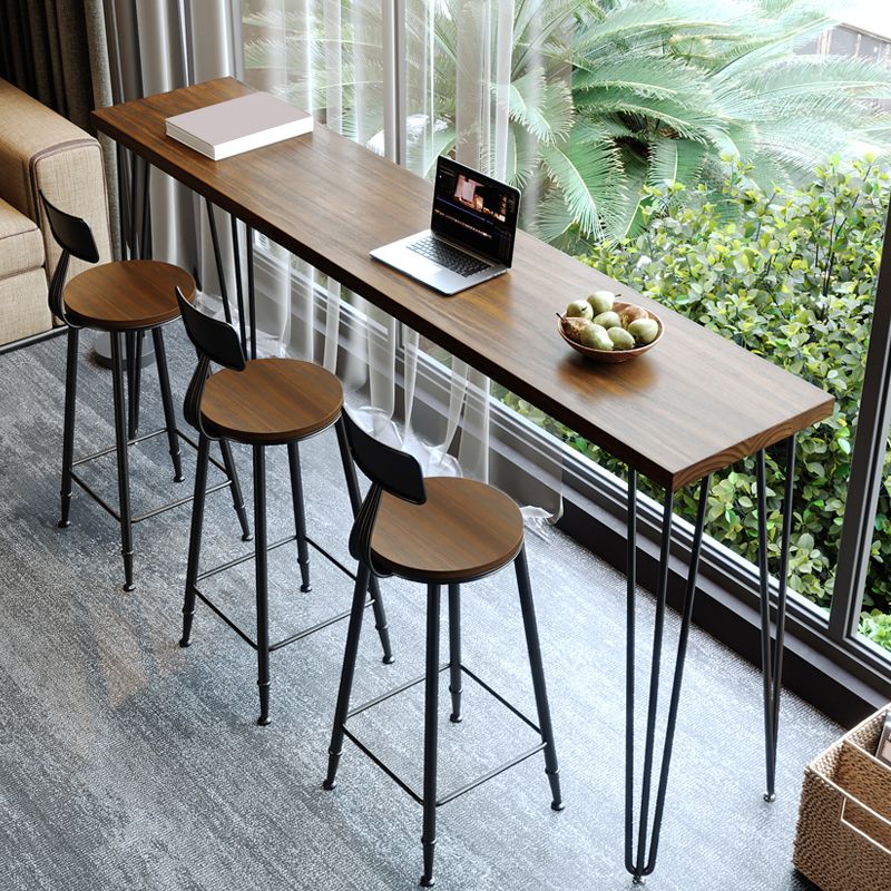 Rettangolo tavolo da banco di altezza moderna gambe in metallo altezza tavolo da pranzo in naturale