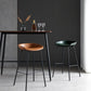 Contemporary Metal Barstool Leather Fabric Counter Stool with 4 Legs