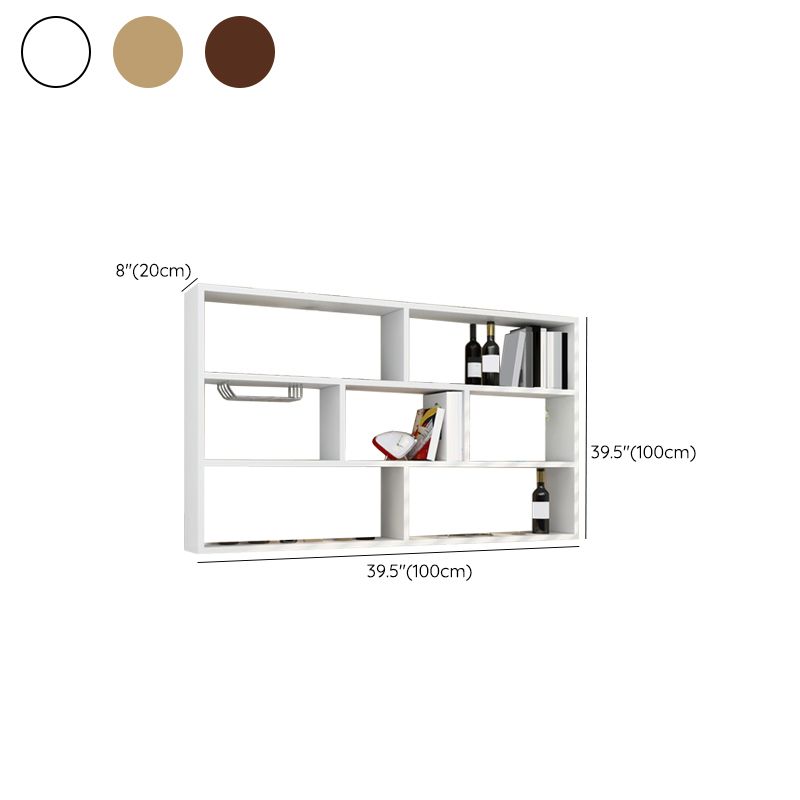 Gefabriceerde houten wijnfleshouder moderne stijl muur gemonteerd met plank
