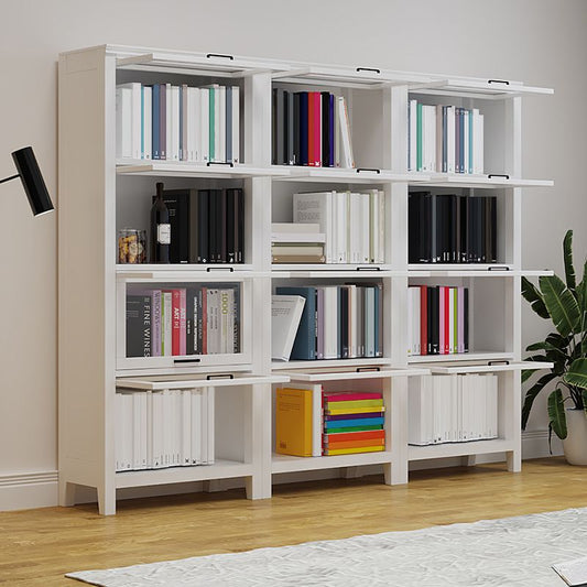 Modern Solid Wood Bookcase, Door Bookshelf for Any Room, 24" L X 12" W