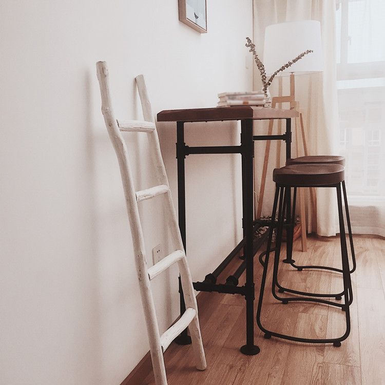 Tavolo da pranzo industriale tavolo da pranzo industriale a pubano industriale a poggiapiedi in legno in legno massiccio