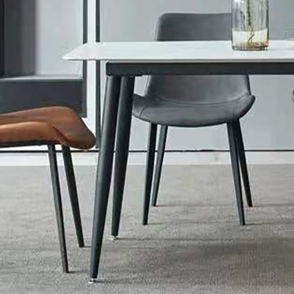 Dining Room Set Modern with Sintered Stone Dining Table and Padded Chairs Clearhalo 'Dining Room Sets' 'Dining Tables & Seating' 'dining_room_set' 'furn' 'furn_dining_room_set' 'Furniture' 'furniture_dining_room_set' 'Kitchen & Dining Furniture' 'kitchen&dining_furn' 'kitchen' 1200x1200_6fc081ec-aaf2-4811-984d-46452fb6235f