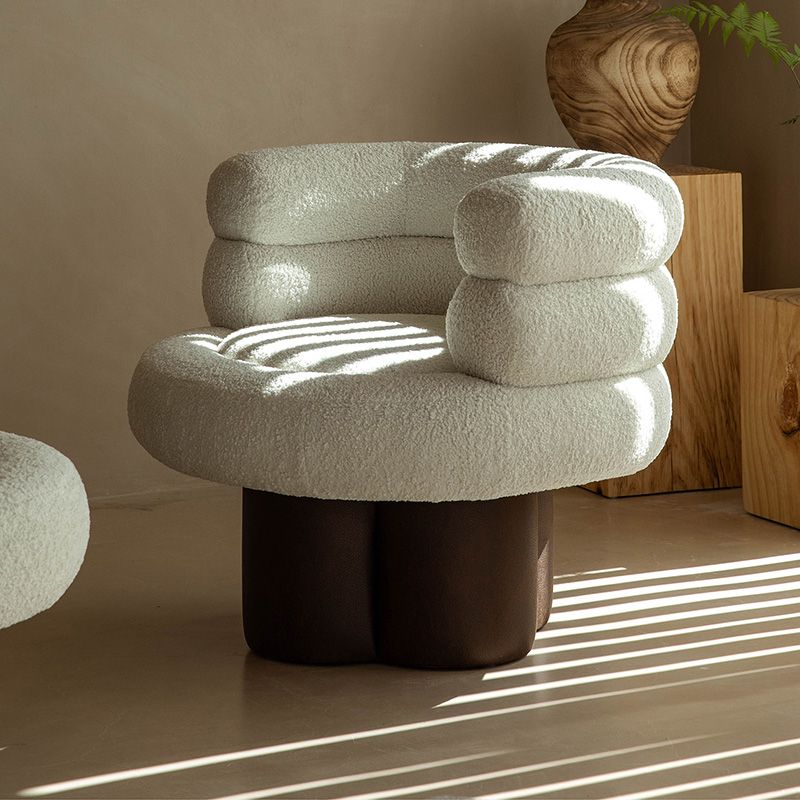 White Lounge Chair Arms Included Barrel Chair for Living Room Clearhalo 'Accent Chairs' 'accent_chairs' 'Chairs & Seating' 'furn' 'furn_accent_chairs' 'Furniture' 'Living Room Furniture' 1200x1200_6fc0b9ba-60e8-4463-979e-53316e6c37d6