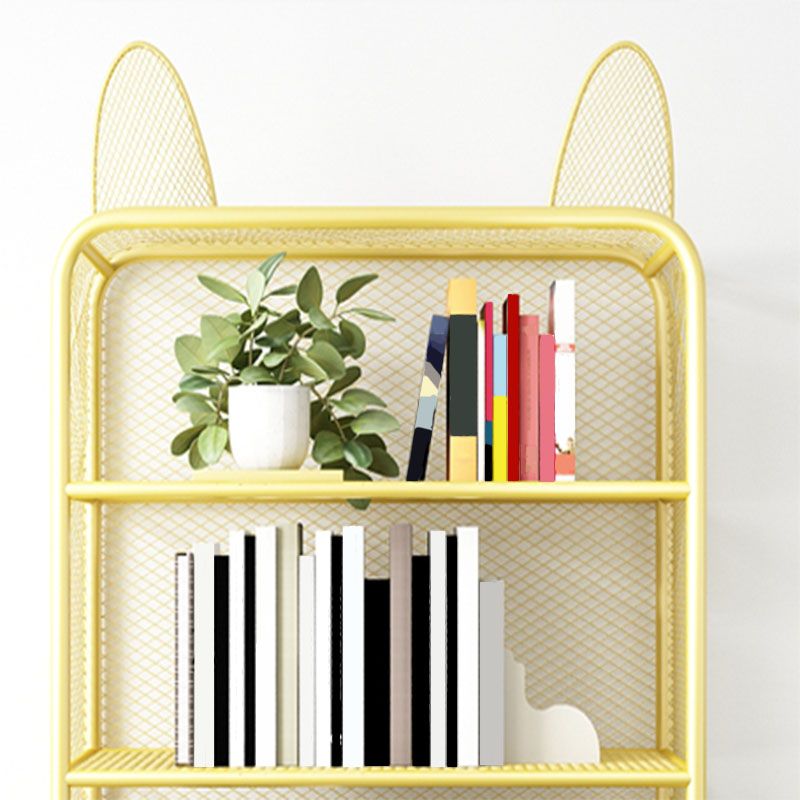 Modern Vertical Bookcase Metal Closed Storage Bookshelf for Bedroom , 31.5" W X 14" D