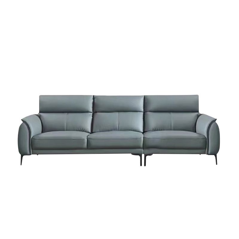 Flared Arms Sectionals Genuine Leather Sectional Sofa for Living Room Clearhalo 'furn' 'furn_sectionals' 'Furniture' 'Living Room Furniture' 'Sectionals' 1200x1200_6fc2ad89-b0f3-44e5-a175-e051bf840709