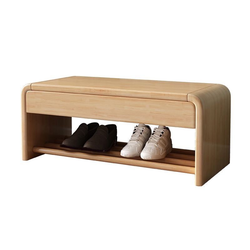 Modern Rectangle Storage Bench Rubber Wood Seating Bench with Drawers Clearhalo 'Benches' 'Chairs & Seating' 'furn' 'furn_benches' 'Furniture' 'Living Room Furniture' 1200x1200_6fc2b073-a1cb-4697-b69b-229f3e3947f6