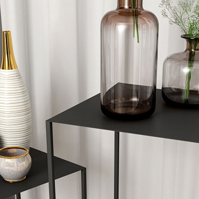 Mid-Century Modern Metal Square Top Side Table Iron Frame End Table