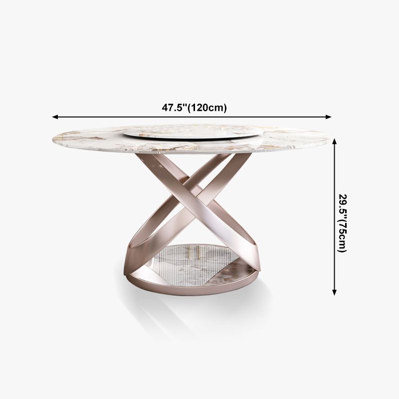 Traditional Luxury Round Dining Table Pedestal Dining Room Furniture with Turntable Clearhalo ' dining_table' 'Dining Tables & Seating' 'Dining Tables' 'furn' 'furn_dining_table' 'Furniture' 'furniture_dining_table' 'Kitchen & Dining Furniture' 'kitchen&dining_furn' 'kitchen' 'kitchen_dining_table' 1200x1200_6fc3ec71-aaa0-4a25-a352-b59ab0cf7cee