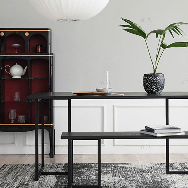Ensemble de salle à manger moderne 1/2 pièces, Table à manger rectangulaire en bois pour salon