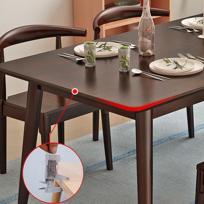 Rectangle Modern Dining Table Brown Fixed Table with Rubberwood Solid Wood Clearhalo ' dining_table' 'Dining Tables & Seating' 'Dining Tables' 'furn' 'furn_dining_table' 'Furniture' 'furniture_dining_table' 'Kitchen & Dining Furniture' 'kitchen&dining_furn' 'kitchen' 'kitchen_dining_table' 1200x1200_6fc4cd6e-5d39-4f11-be1e-2eac9c1e51eb